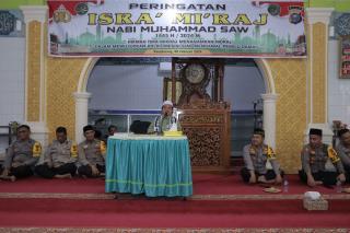 Polres Kampar Gelar Peringatan Isra Miraj Nabi Besar Muhammad SAW 1445 H di Masjid Al Ikhlas